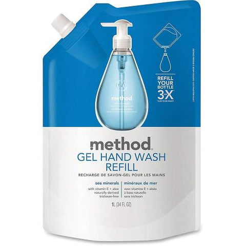 Method Gel Hand Wash Refill, Sea Minerals Scent, Plastic Pouch, 34 fl oz.