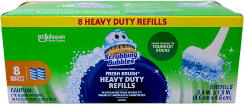 Scrubbing Bubbles Fresh Brush Heavy Duty Refill, 8 Count Box