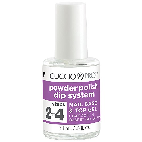 Cuccio Pro Powder Polish Dip System, Step 2 + 4 Nail Base & Top Gel, 0.5 Ounce