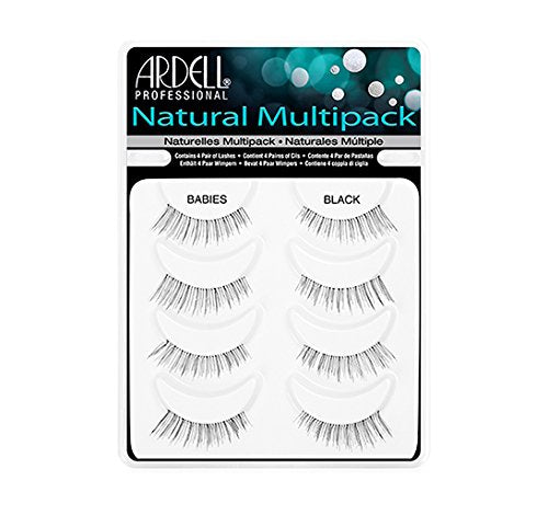 Ardell False Lashes, Natural Babies Black x 4 pairs